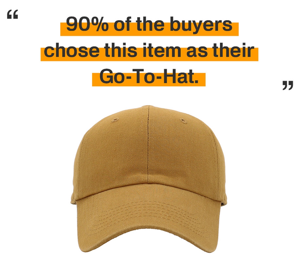 Timber Low Profile Baseball Caps Front View